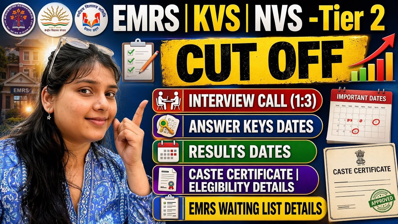 EMRS KVS NVS Tier 2 Cut Off 🔥 Interview Call (1:3) | Result Date | Answer Key | Waiting List Update