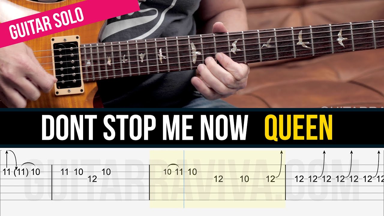 SOLO de DON´T STOP ME NOW - QUEEN 🎸 con TABS Guitar COVER | Guitarraviva