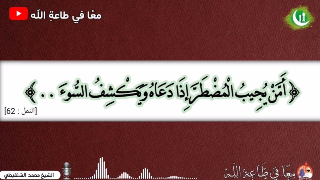 مؤثر، أمّن يجيب المضطر إذا دعاه.. - الشيخ محمد الشنقيطي