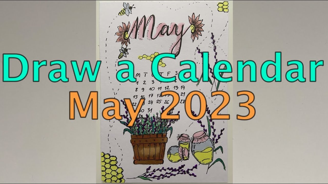 How to draw a calendar May 2023 small #May #calendar #maj #2023 #lavender #honey #love #spring #draw