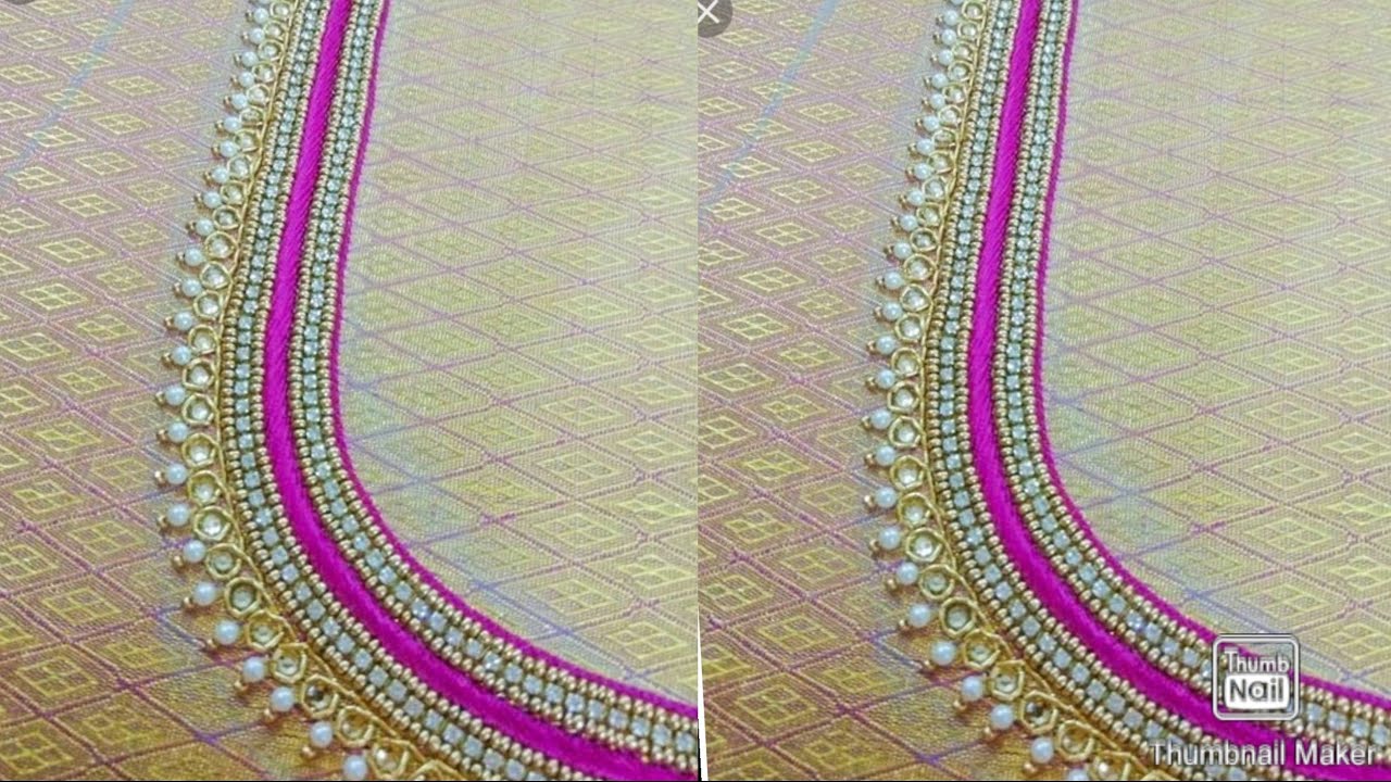 #Neck design for blouse using with normal stitching needle