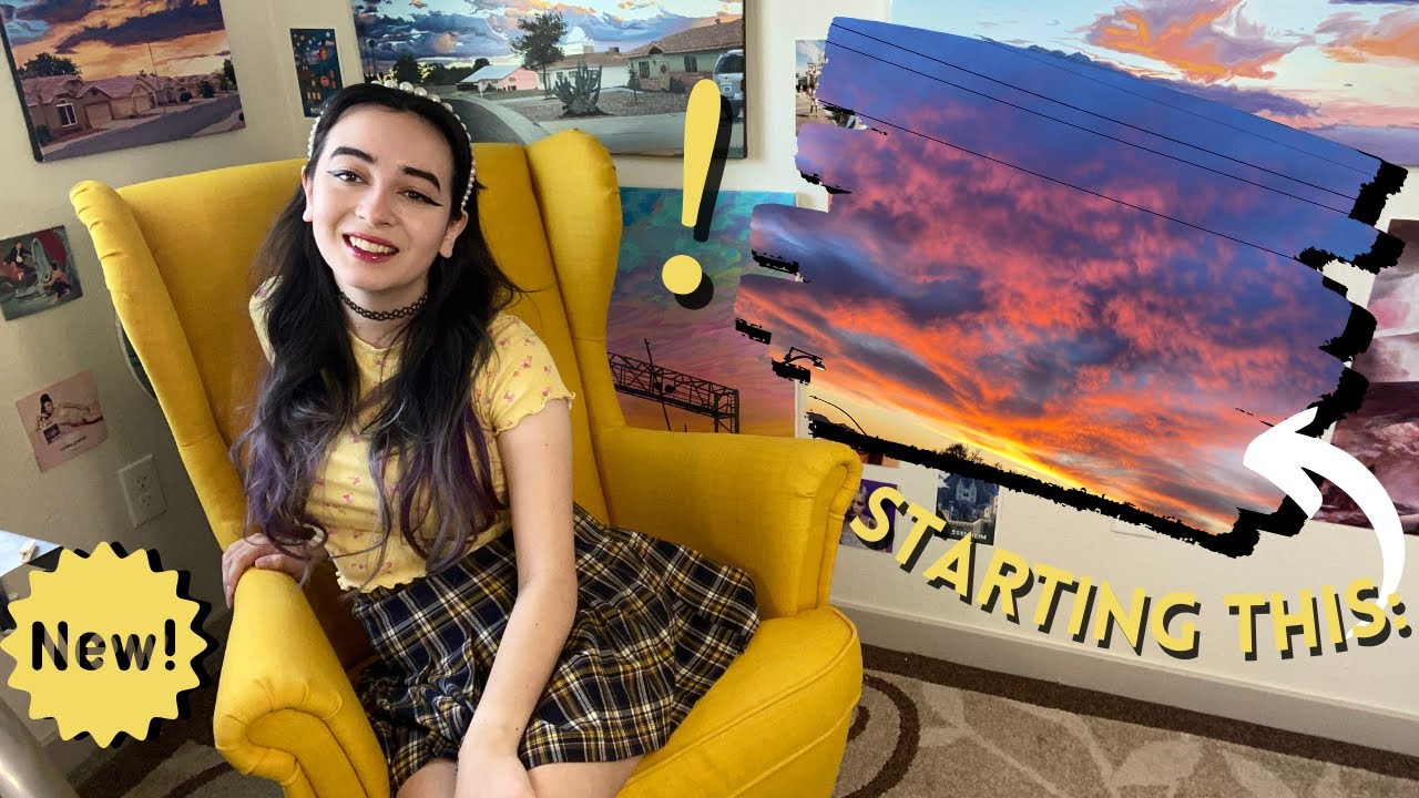 Starting a Cloudscape Painting after a long break + new dream studio chair! Studio Vlog