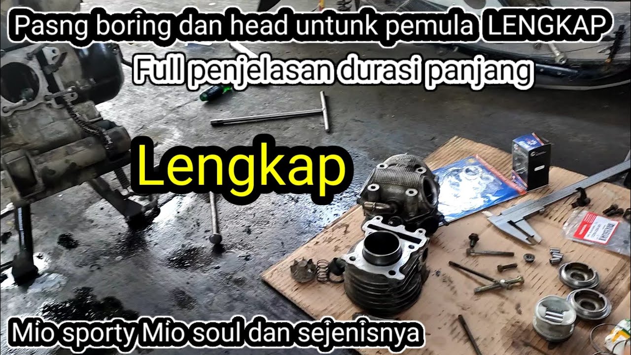 Cara pasang boring dan head Mio sporty lengkap