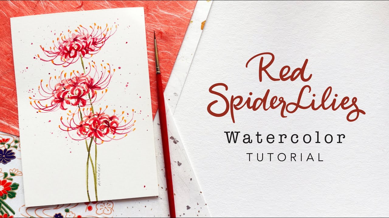 Red Spider Lilies Watercolor Tutorial