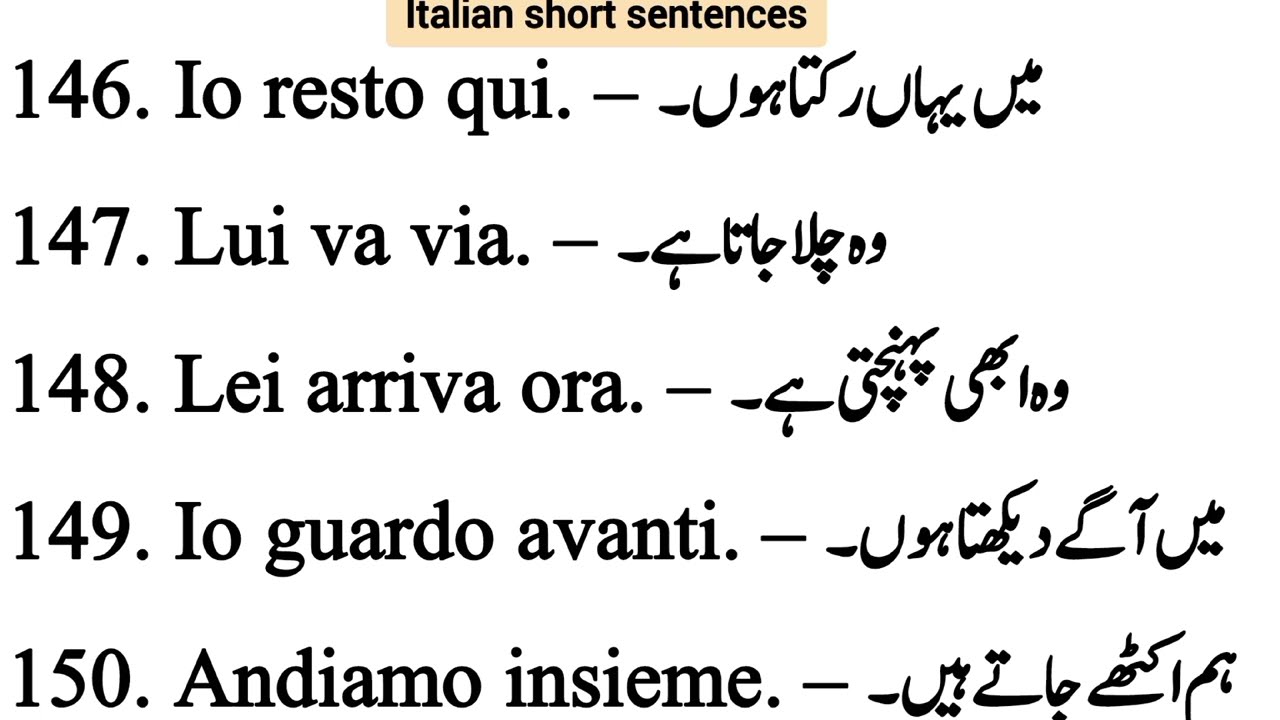 50 Short and Easy Italian Sentences for Daily Use| Italian beginners for Daily Use| 