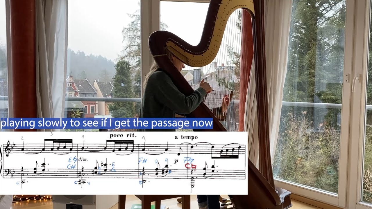 Harp Practice Session -  Feuilles d'automne: Sérénade mélancolique 😢 (Alphonse Hasselmans)
