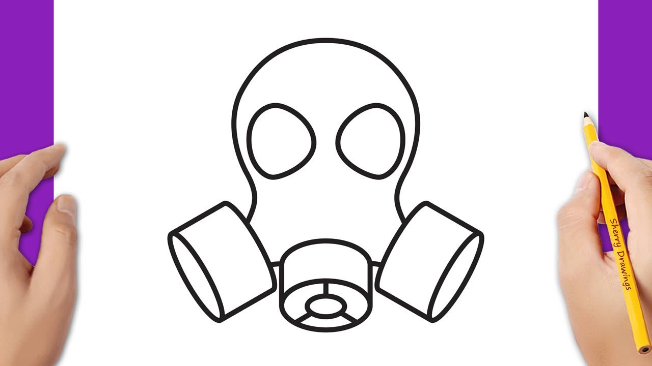 How to draw a gas mask