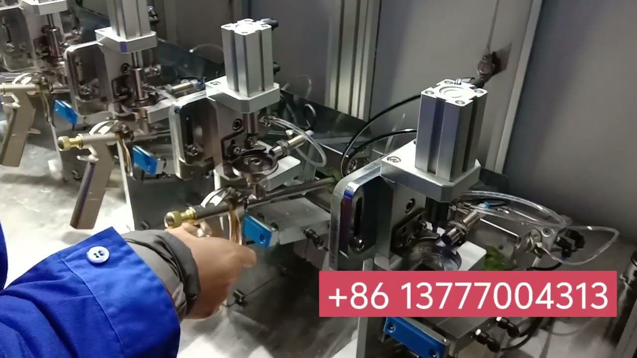 Glue spray gun air leak test machine