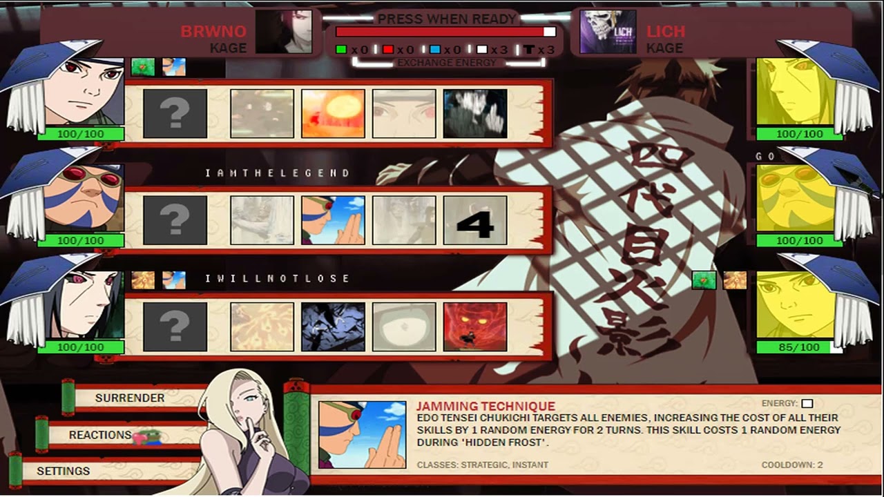 Naruto Arena - Level 58, Rank #6 - 2022