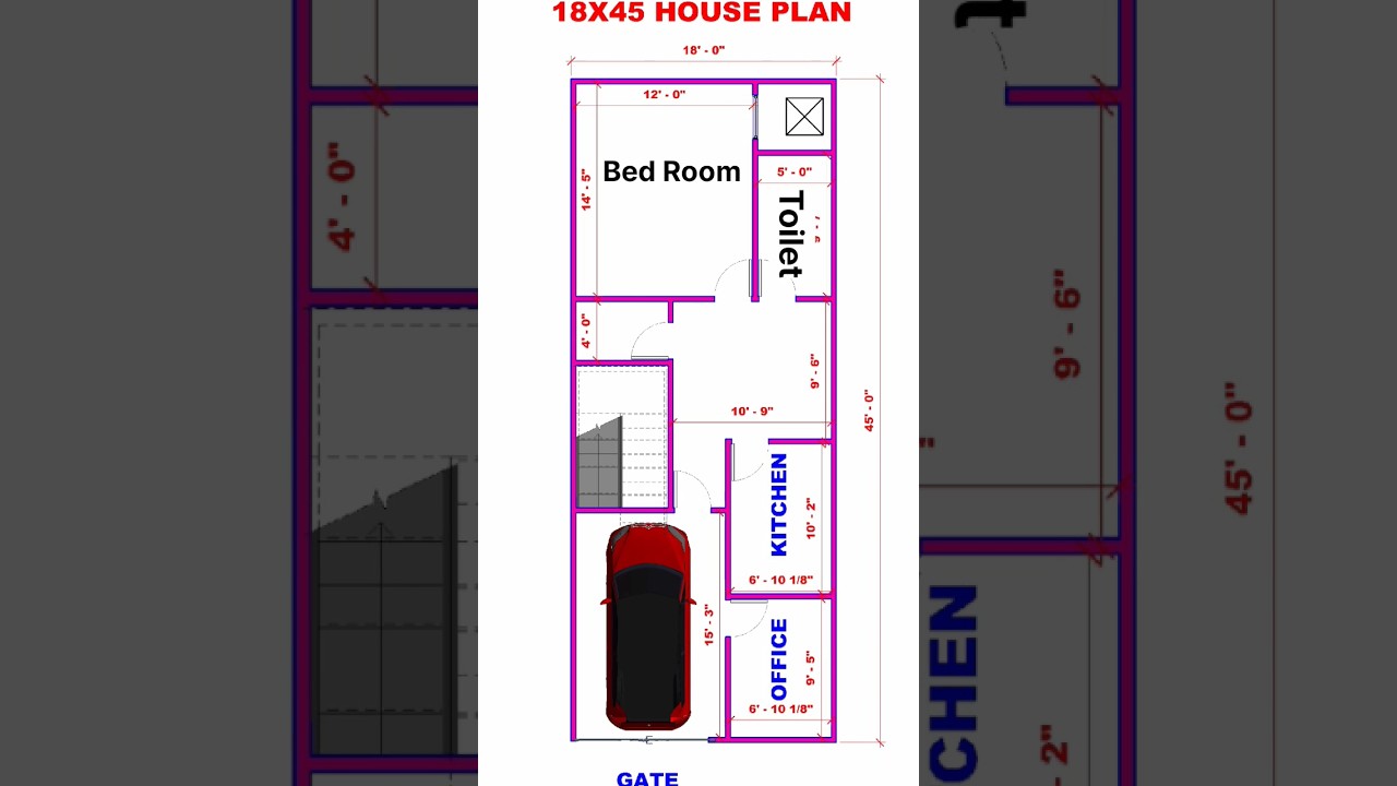 18 by 45 feet house plan | 18 By 45 Ka Naksha | 18x45 House Plans #homedesign #shorts