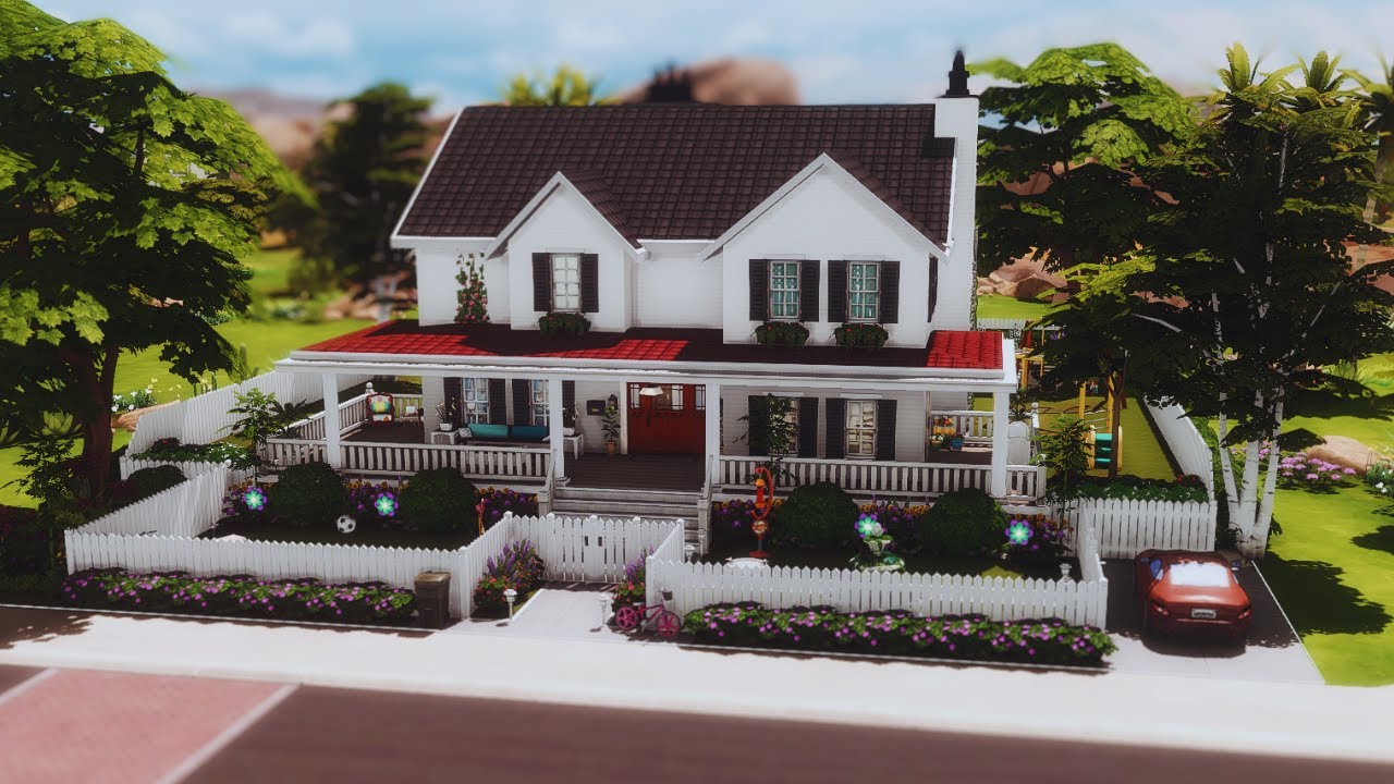 White Picket Fence Family Home | Stop Motion | No CC | The Sims 4