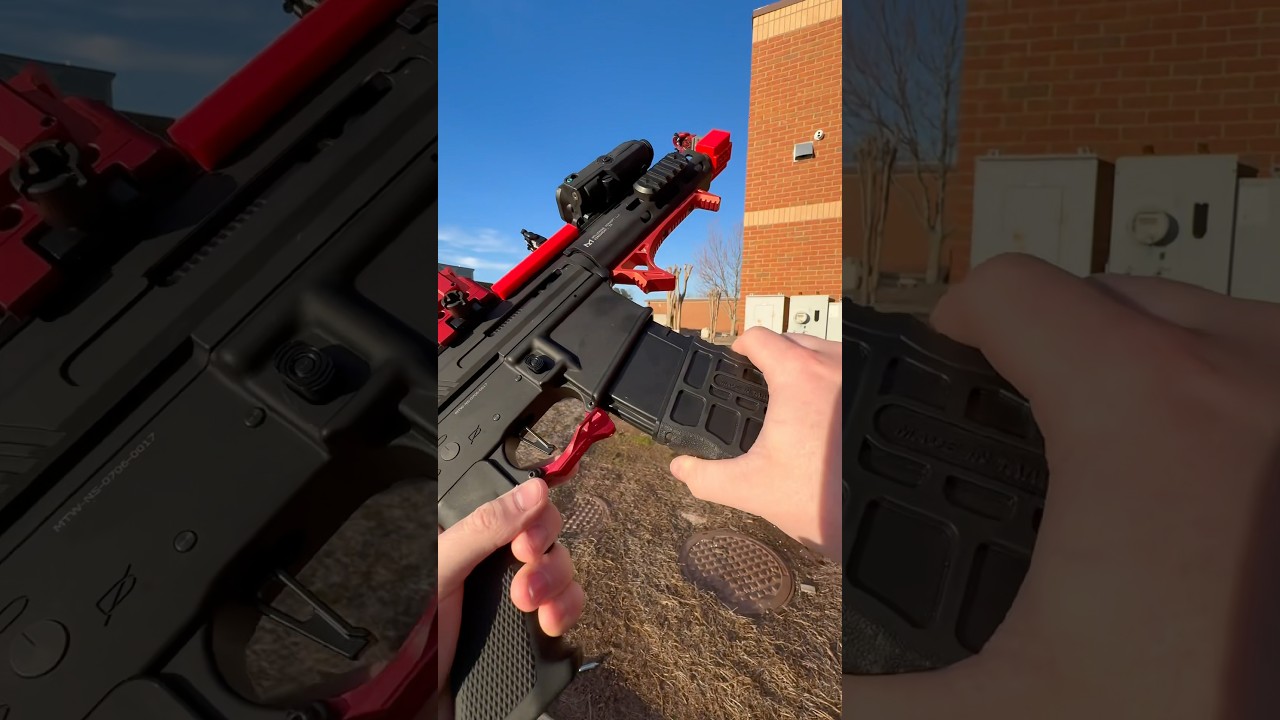 Legos on a airsoft gun! #airsoftgun #airsoft #airsoftobsessed #toystore #funny