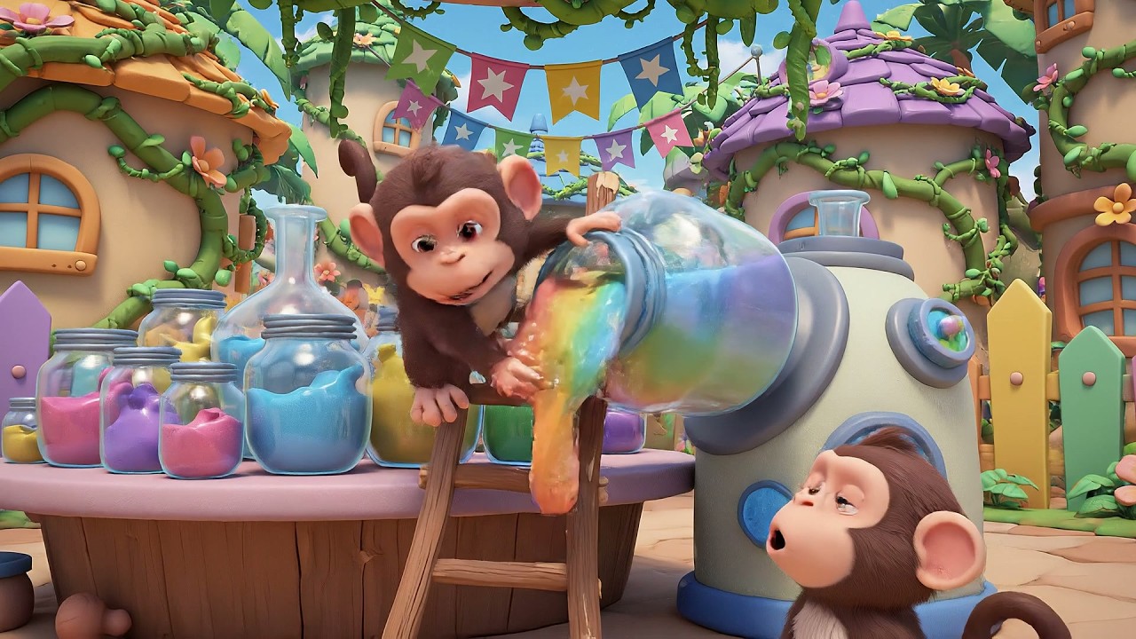 🐒 Five Little Monkeys Jungle Lab Fun | Science & Counting Adventure for Kids