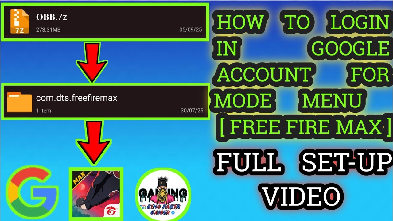 HOW TO LOGIN IN GOOGLE ACCOUNT FOR MODE MENU FREE FIRE MAX 
