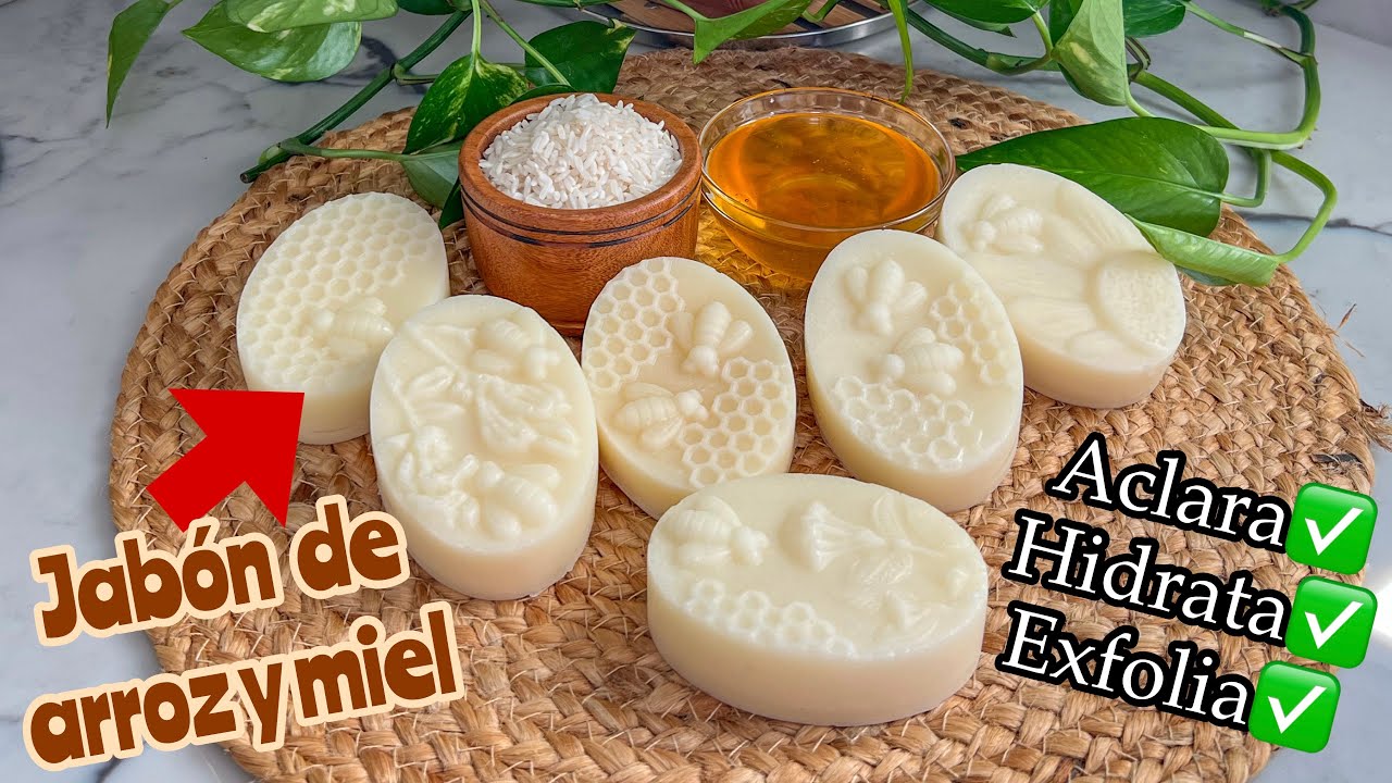 JABON NATURAL DE ARROZ Y MIEL, HIDRATA, EXFOLIAS Y DEJA TU PIEL DE PORCELANA