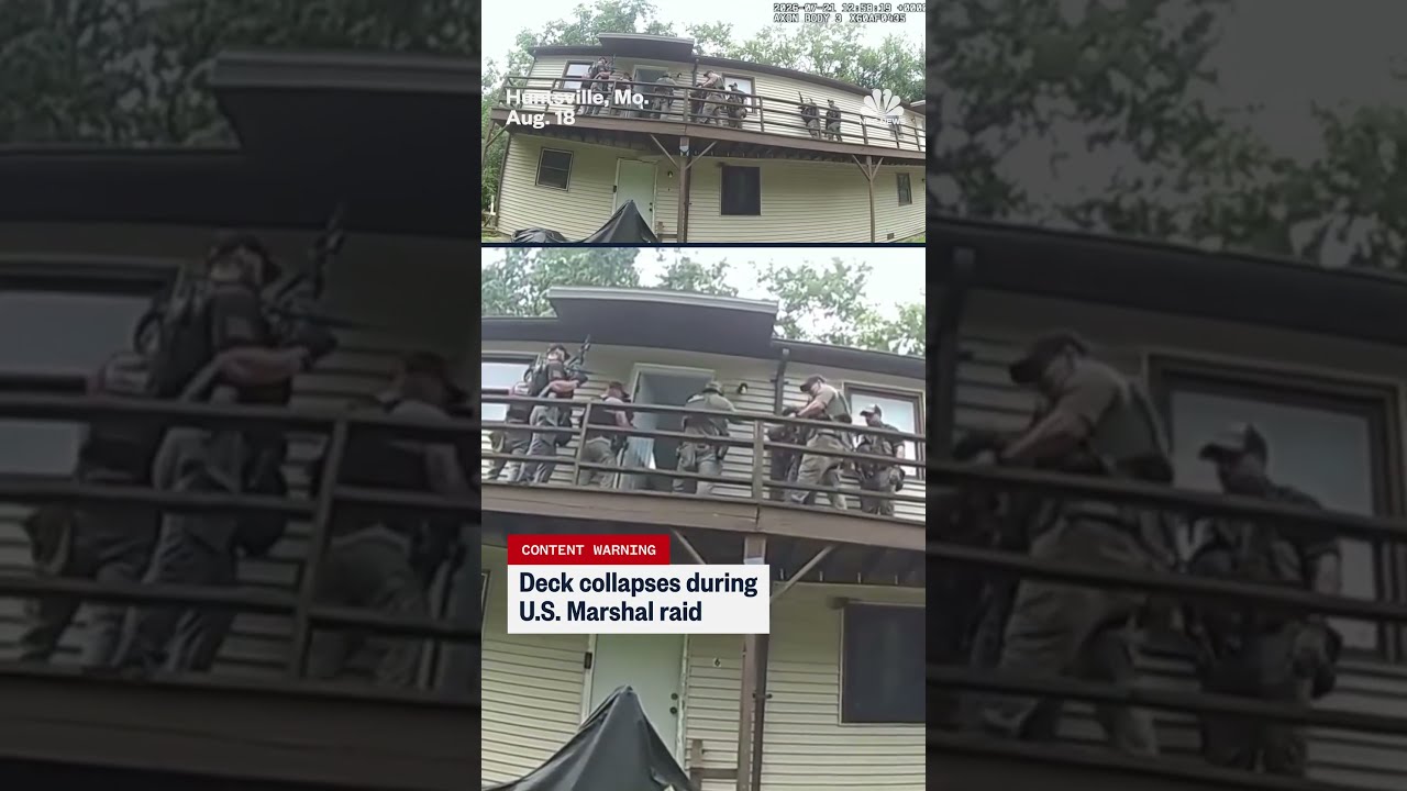 Deck collapses during U.S. Marshal raid