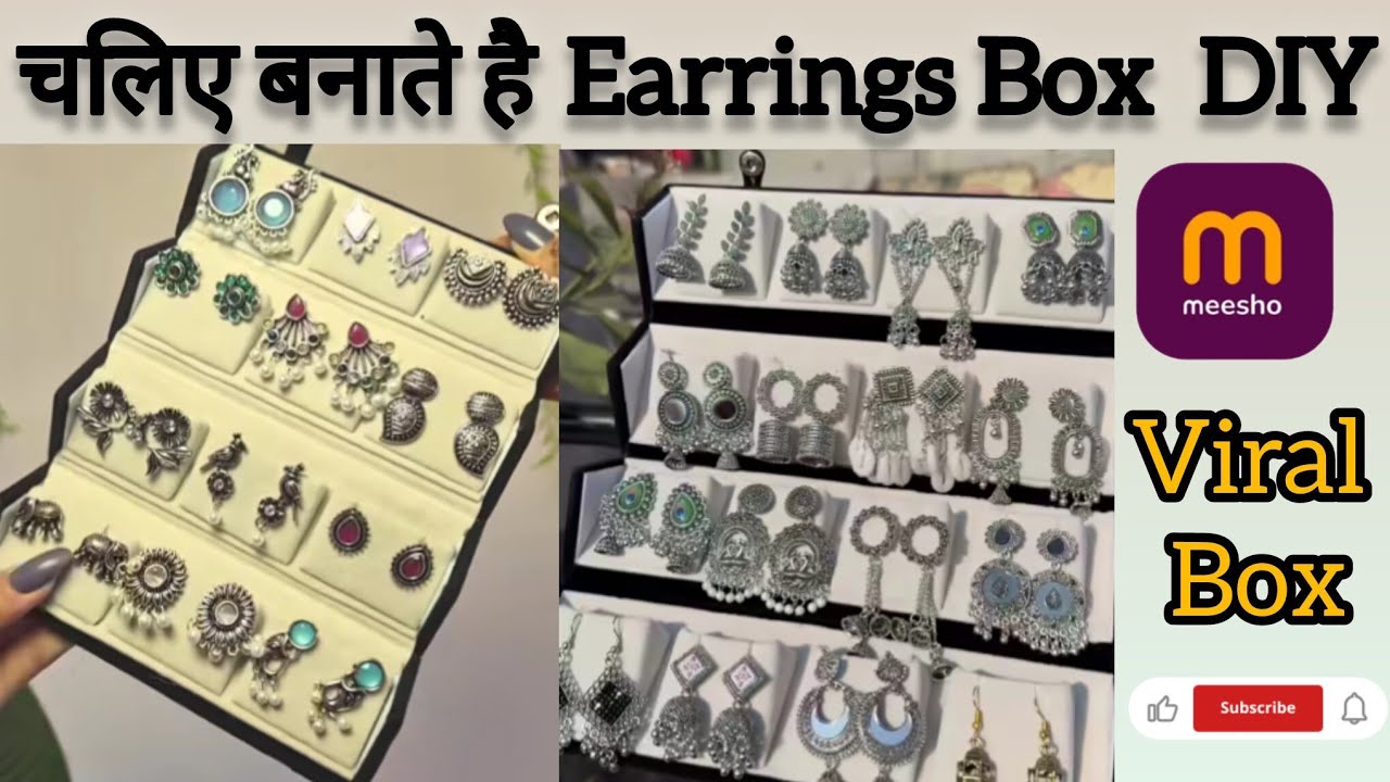 Trending Earrings Box (सिर्फ कार्डबोर्ड से) Messho Viral Earring Box