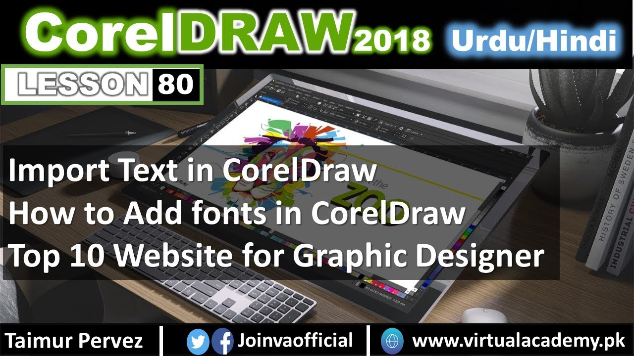 How to Import inPage Text in CorelDraw | How to add Fonts | Top Websites for Graphic Designing