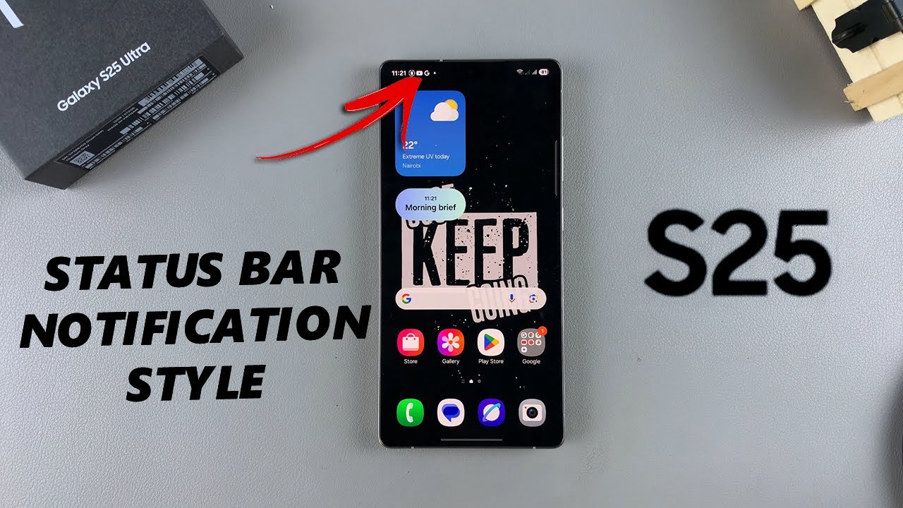 How To Change Notification Style On Status Bar Of Samsung Galaxy S25 / S25 Ultra