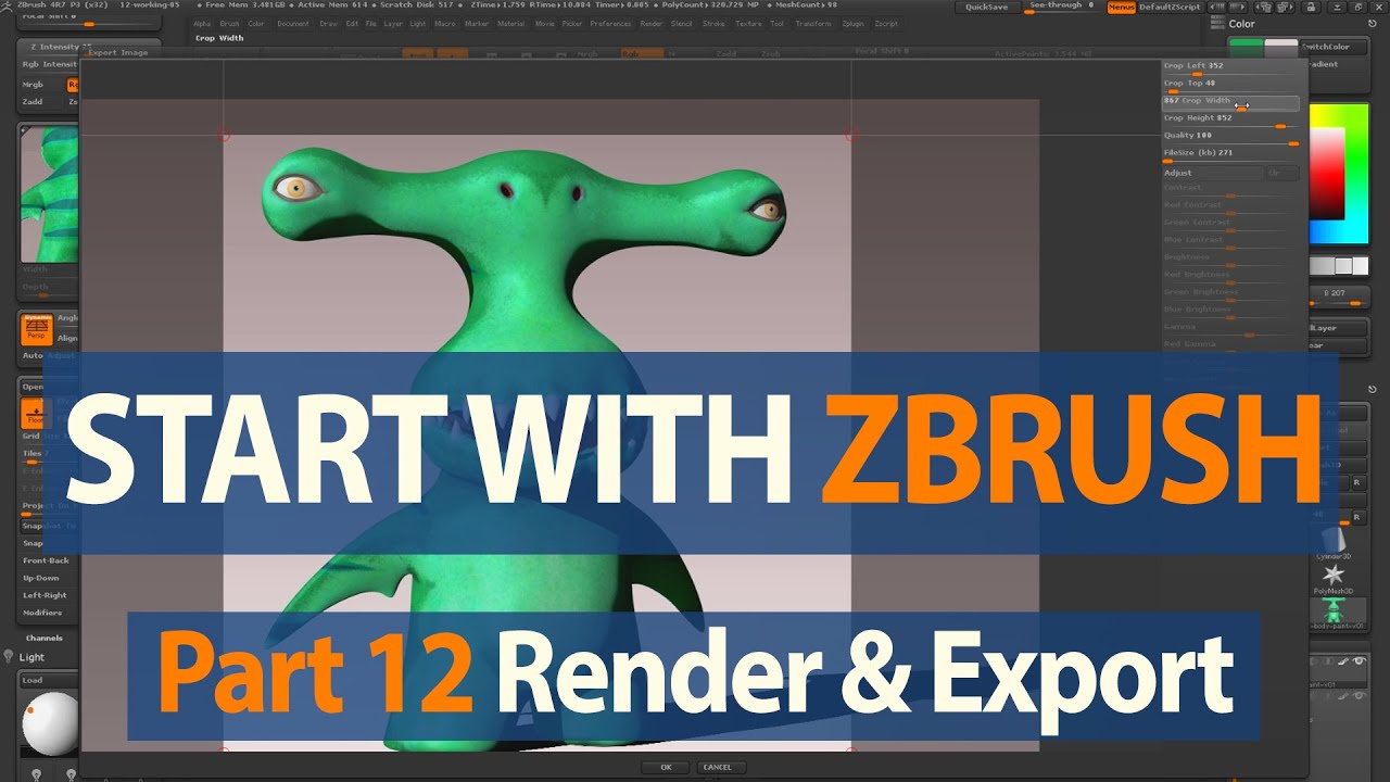 Как начать работу с ZBrush — Финальная полиграфия и рендеринг — Часть 12