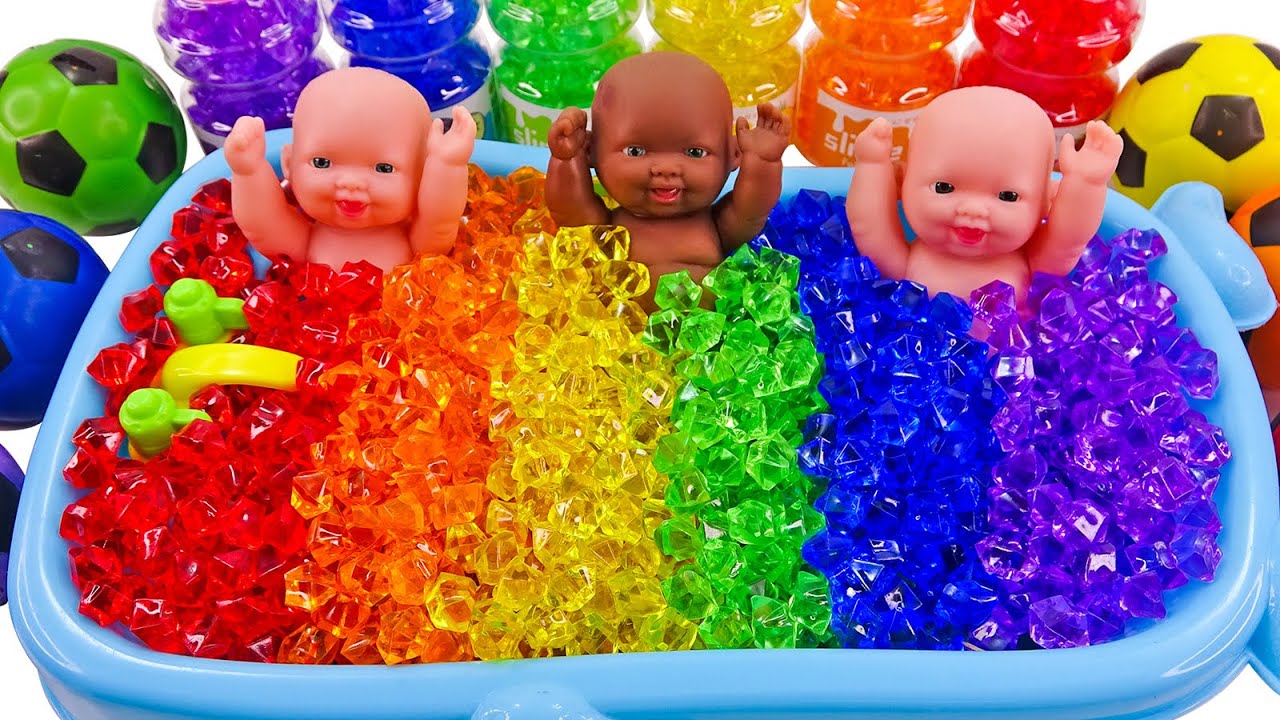 Satisfying Video | Rainbow Mixing Candy in 3 Magic BathTubes with M&M's & Cutting Slime ASMR