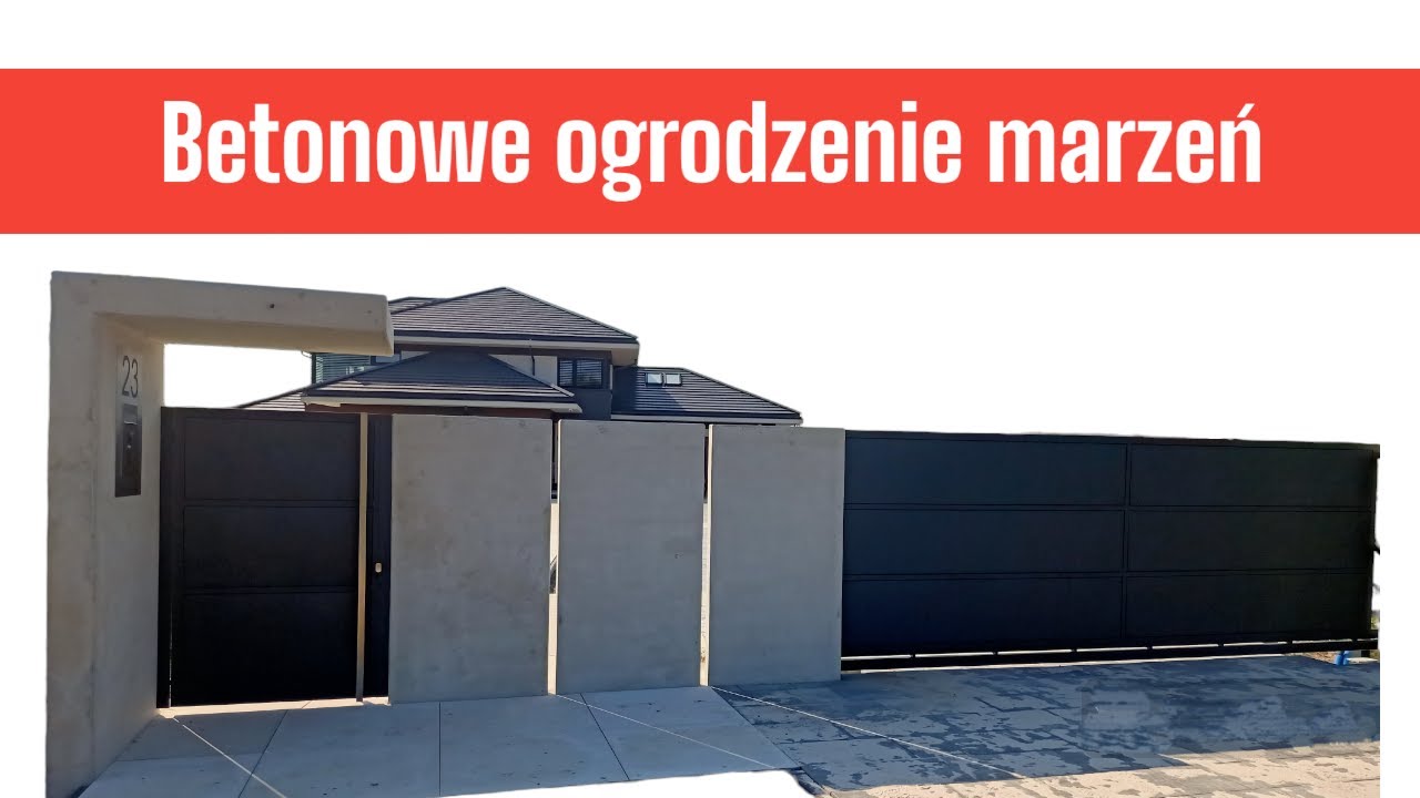 Betonowe ogrodzenie.