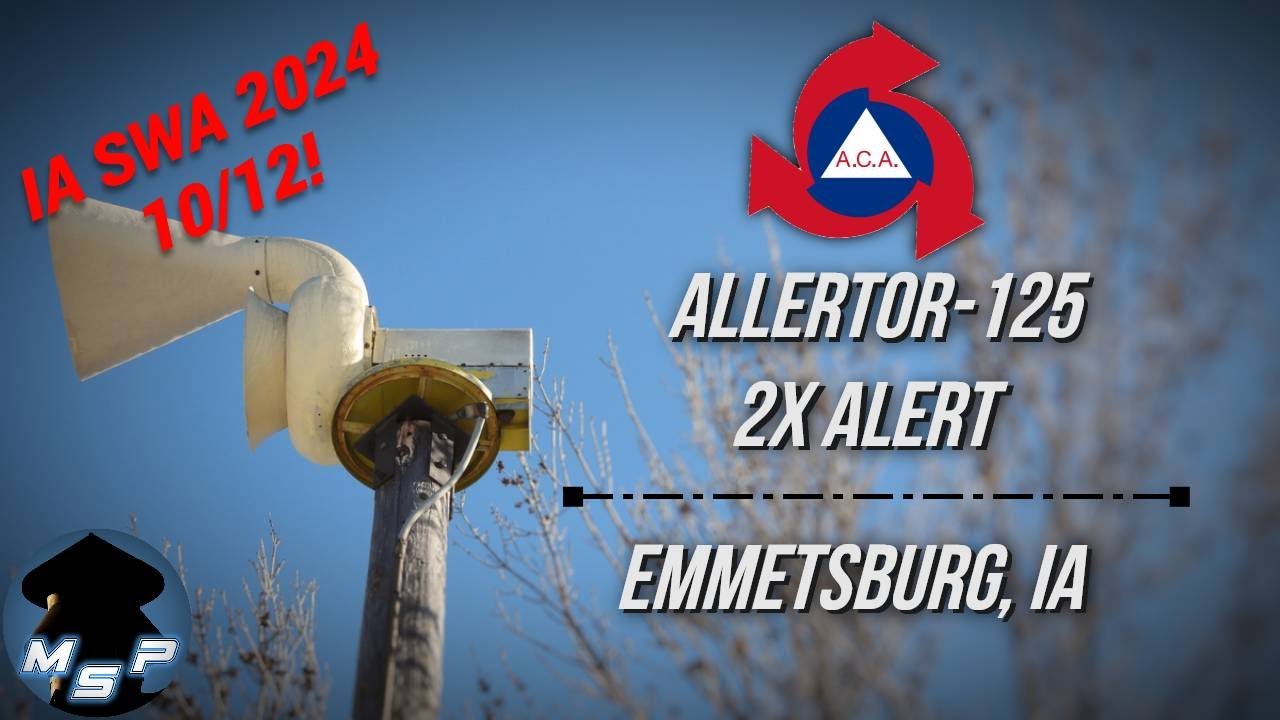 A.C.A. Allertor-125 Iowa Statewide Tornado Drill Test | 2X Alert | Emmestburg, IA