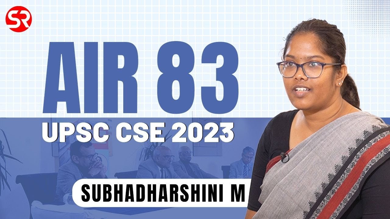 AIR 83 Subhadharshani M | UPSC CSE 2023 | Topper Interview  | PSIR Mains TestSeries | Shubhra Ranjan