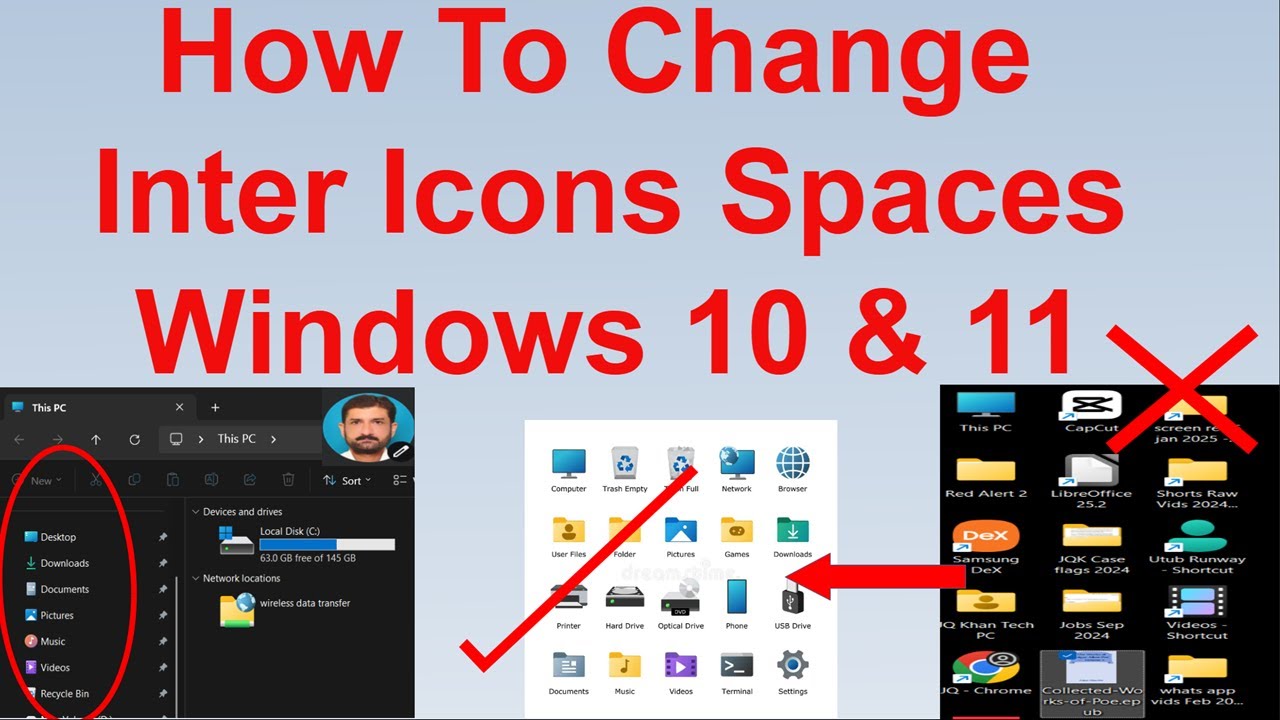 How To Change Inter Icons Spaces Windows