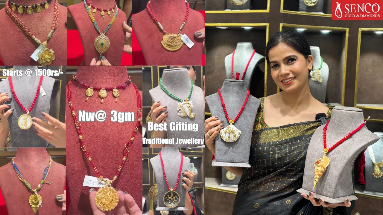 Senco Gold Collection 3Gm Starts💕| Light Weight thread necklace,Har & stylish traditional hars