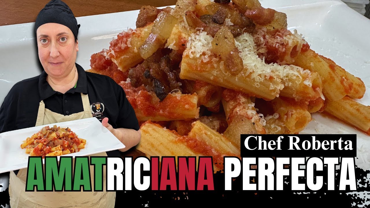 Pasta AMATRICIANA Perfecta: La Receta Italiana ORIGINAL de Chef Roberta🍝🇮🇹