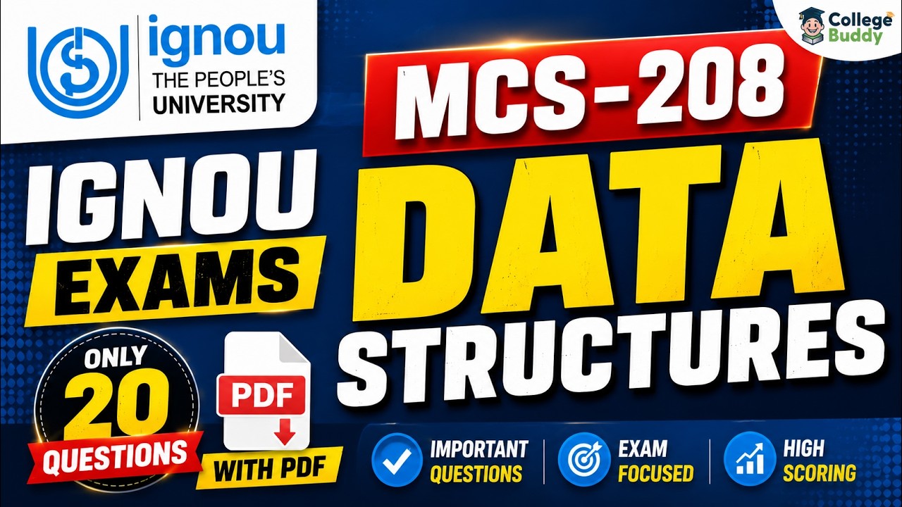 MCS - 208 || Data Structures || One Shot || With Notes