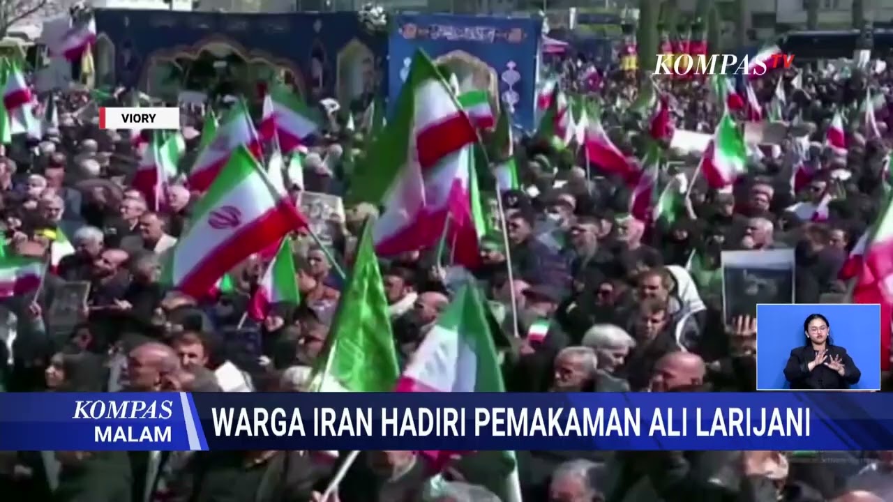 Warga Iran Berkumpul Hadiri Pemakaman Ali Larijani Korban Serangan Israel