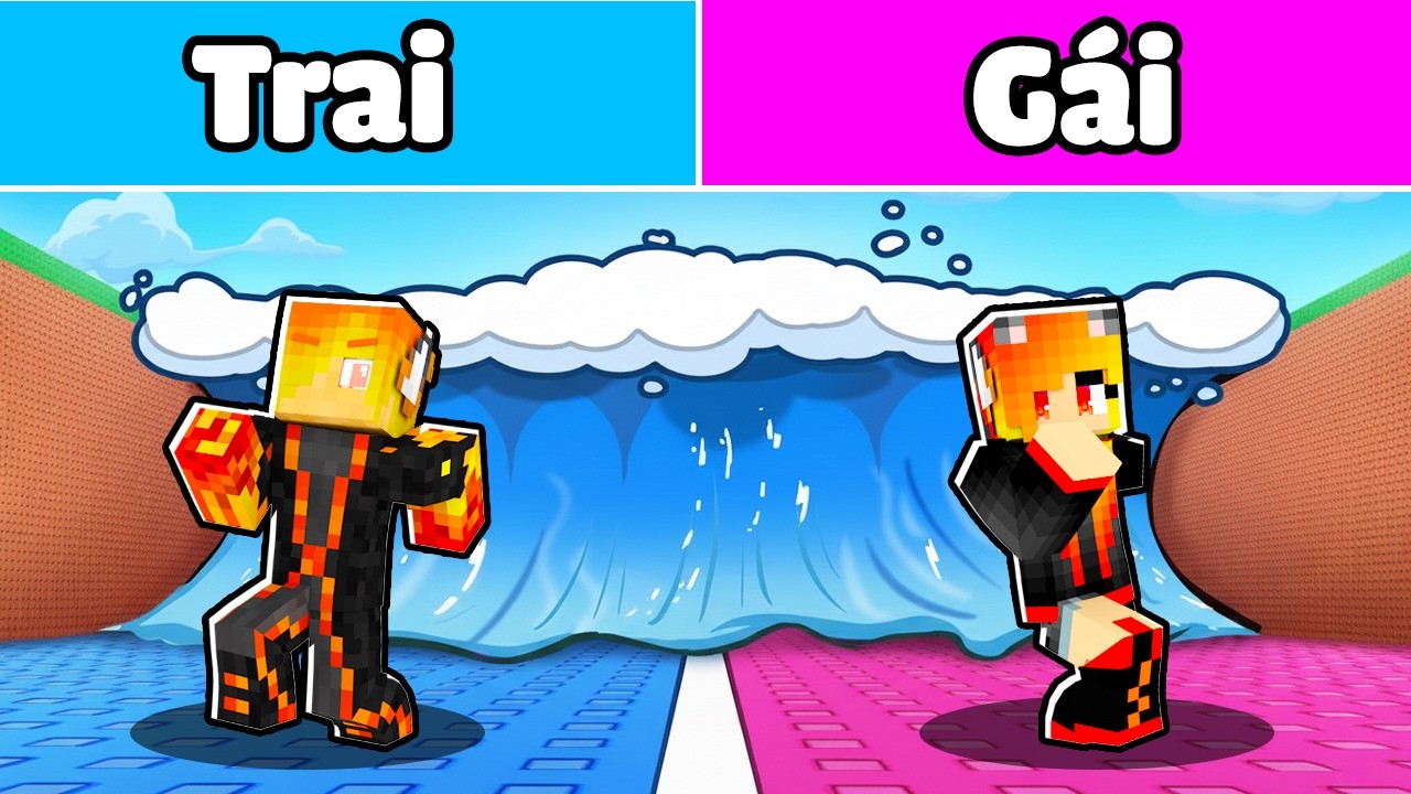 Con Trai vs Con Gái Thử Thách Sóng Thần Brainrot