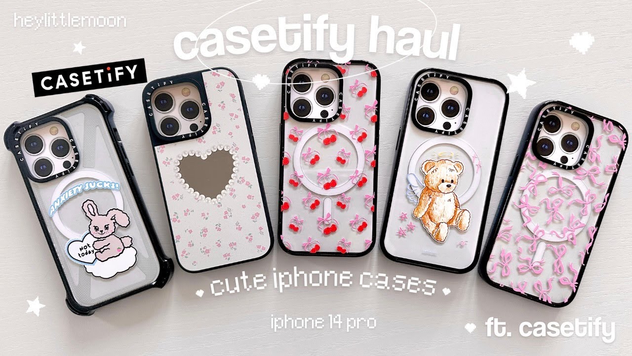 casetify haul 🧸🍓 unboxing aesthetic iphone cases and accessories!