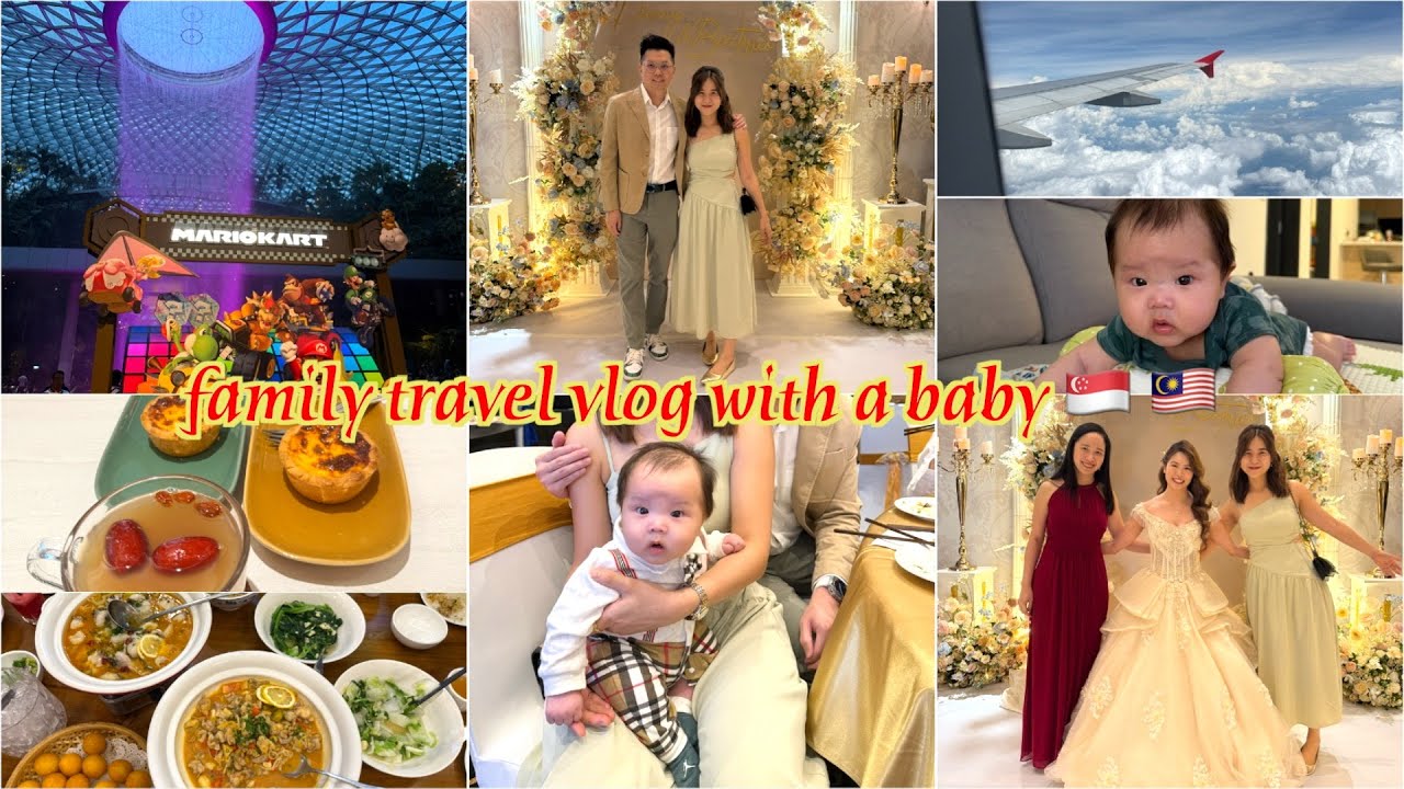 travel vlog 🇸🇬 🇲🇾 baby’s first flight experience SG ✈️ PG 🏝️ wedding dinner in Ipoh 🥂 new home in KL