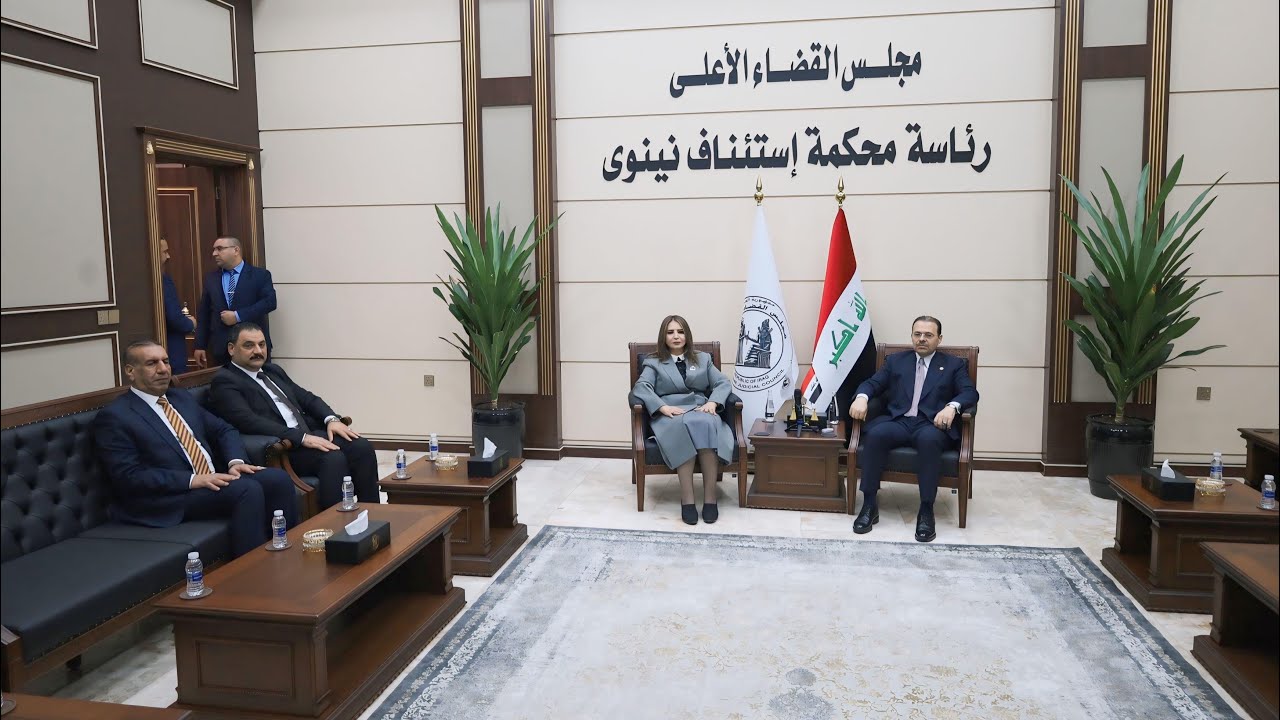 نقيب المحامين العراقيين تتجول في محاكم نينوى وتلتقي رئيس الاستئناف 