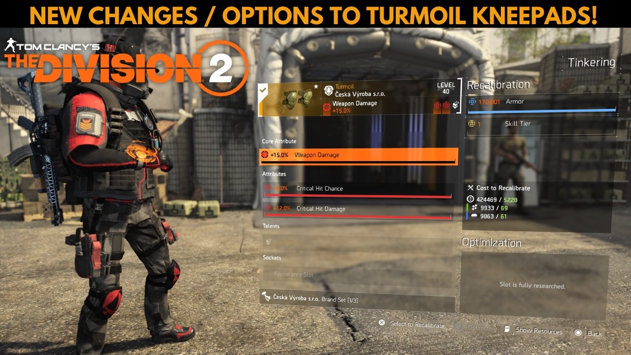 The Division 2 - НОВЫЕ ИЗМЕНЕНИЯ / ВАРИАНТЫ НАКОЛЕННИКОВ TURMOIL!