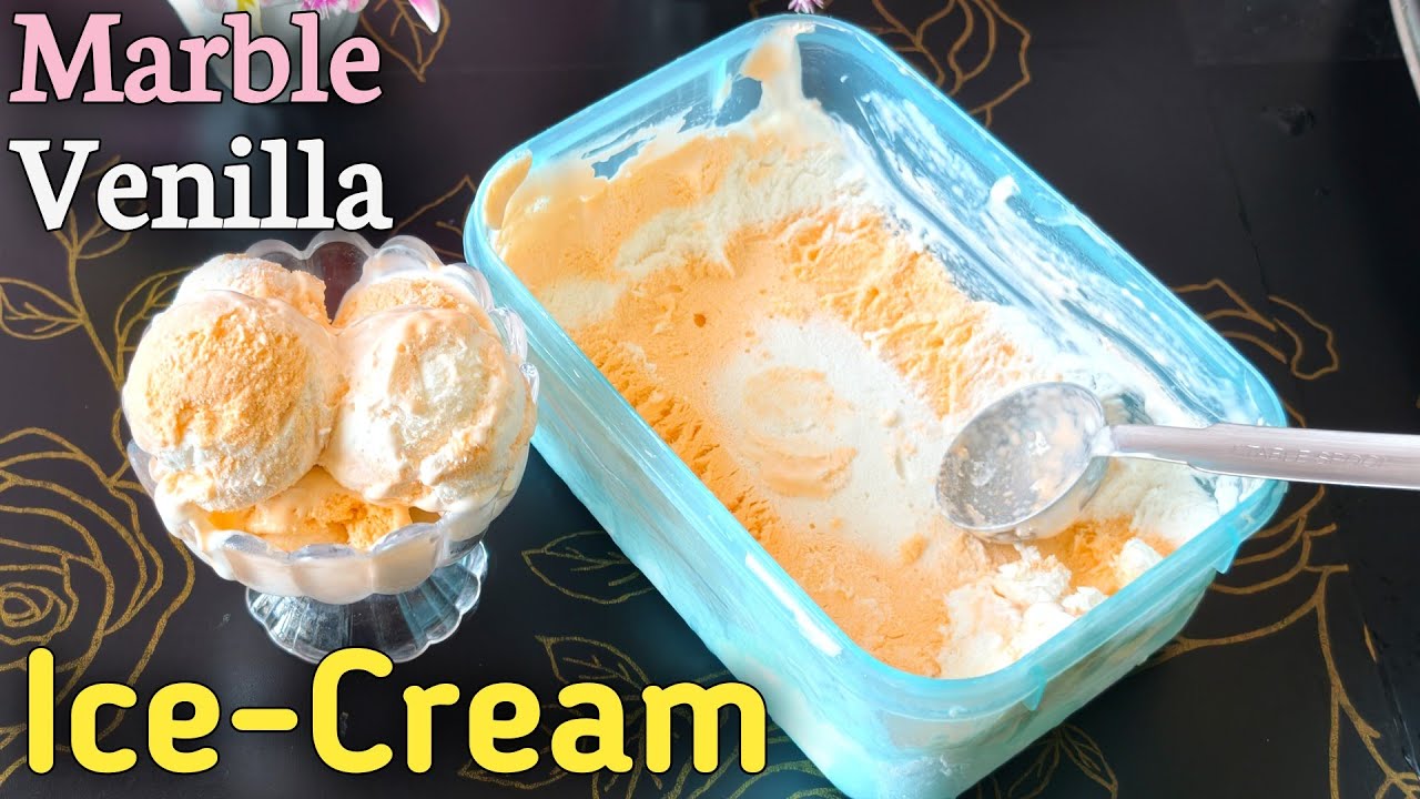 Vanilla Marble Icecream Recipe | Home Made Ice Cream |  आइस्क्रीम रेसिपी 