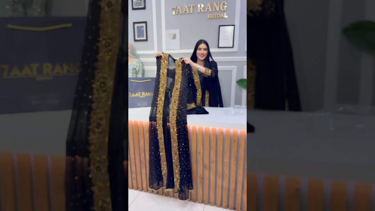 MOST BEAUTIFUL ARABIC JACKET STYLE OUTFIT IN BLACK COLOR BY 7AATRANG BRIDAL🤌🏻❤️#7aatrang #fyp