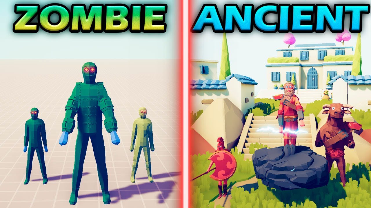 ZOMBIE TEAM vs ANCIENT TEAM - Totally Accurate Battle Simulator | TABS