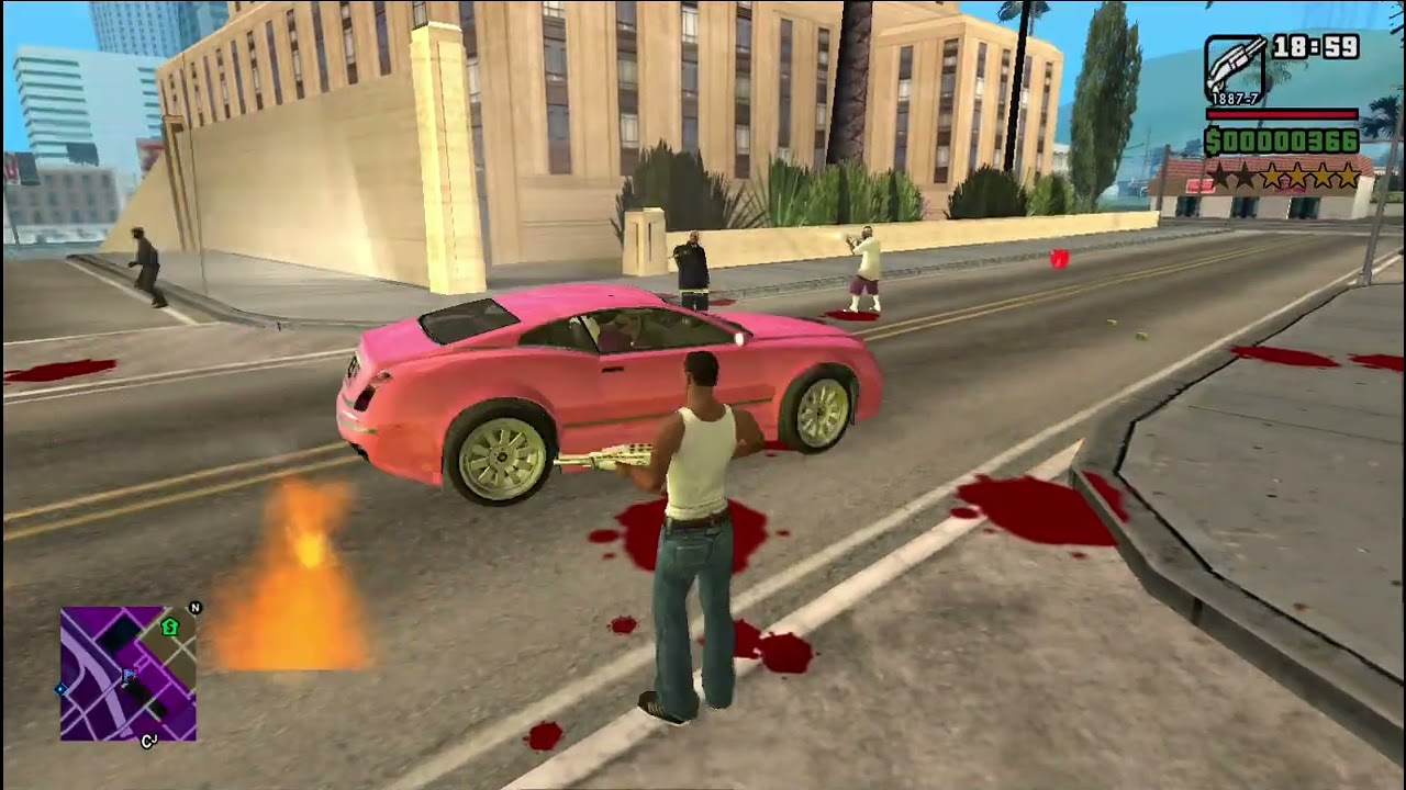 Gta San Andreas🧔🤠 Gang War Fight By 👮Police And Army ⟬⟭💜Part - 4 27/02/23 #gtasanandreas
