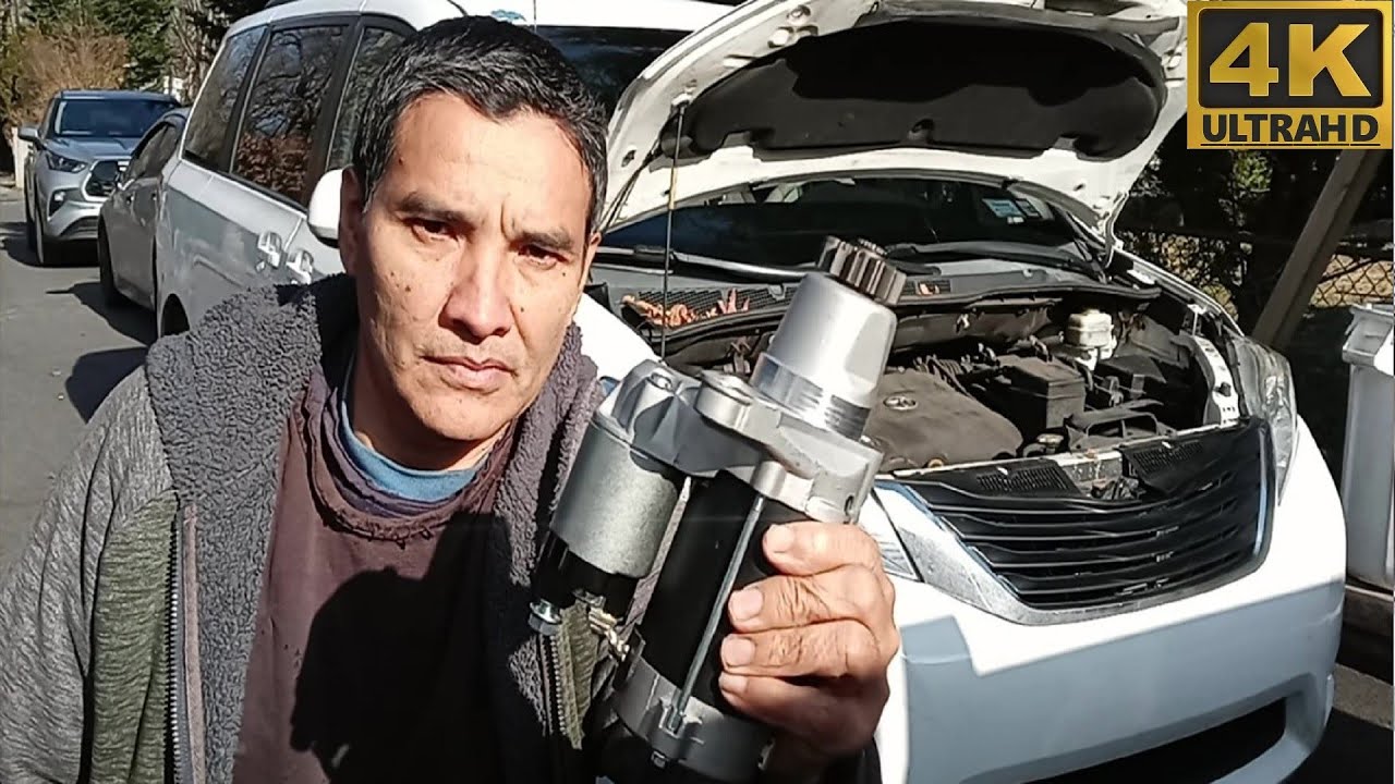 Как заменить стартер на Toyota Sienna, полная работа по снятию и замене