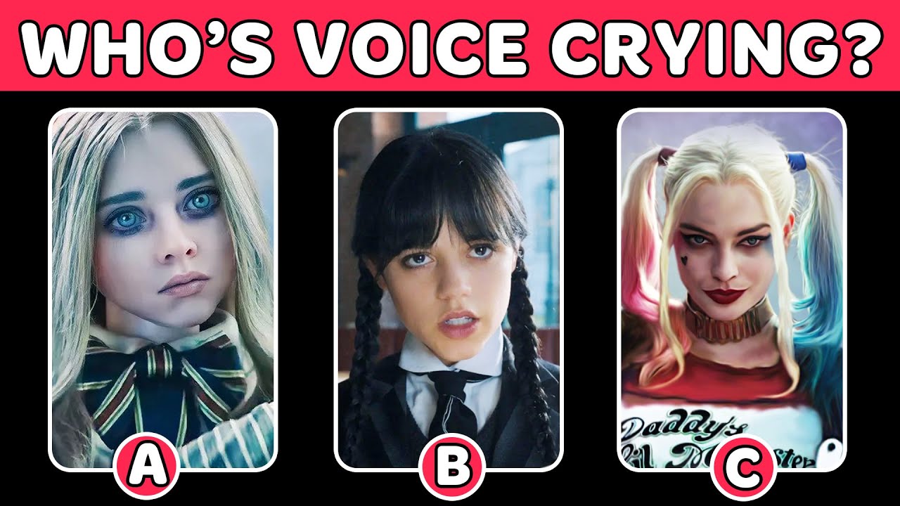 Whose VOICE Crying is Sad ? | Wednesday, Megan, Harley Quinn Quiz