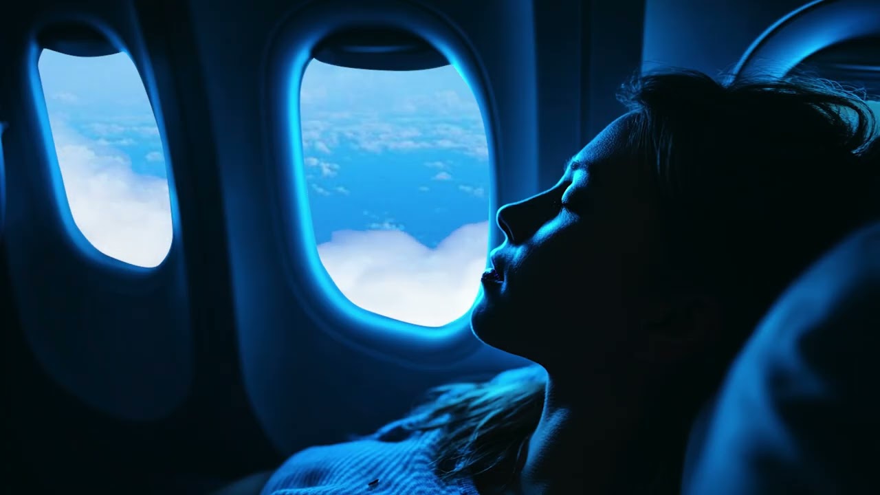 Nighttime Airplane Cabin ✈️ Gentle White Noise for Deep Sleep & Stress Relief