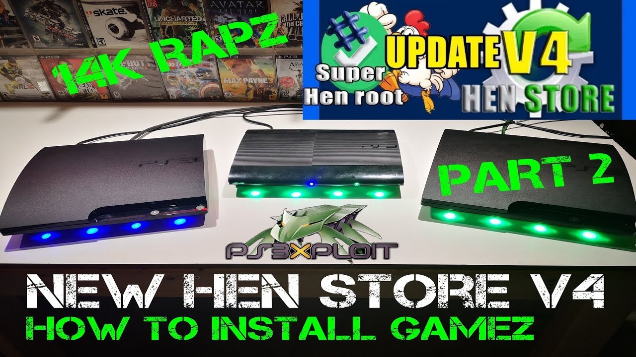 New HEN Store v4 PS3 HFW 4.84.2 Part 2 How To install Games (2019)