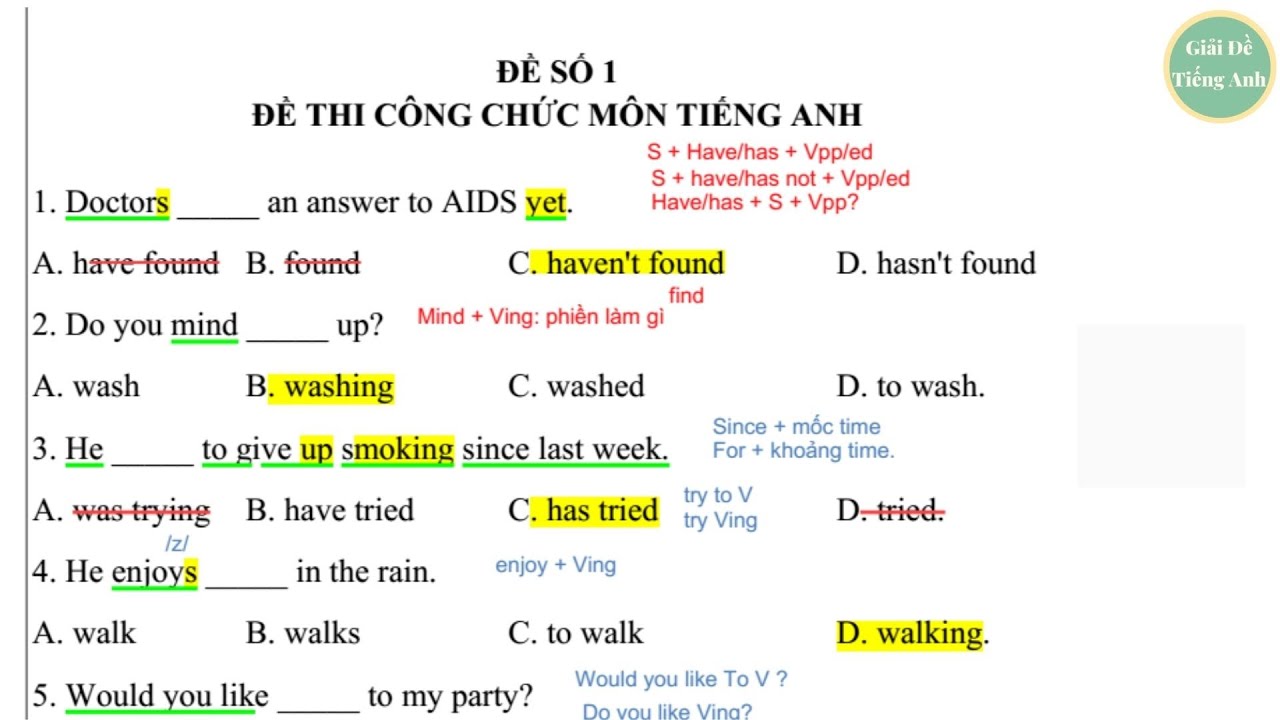 [28] - 30 câu trắc nghiệm đề ôn thi Tiếng Anh công chức - Đề 1
