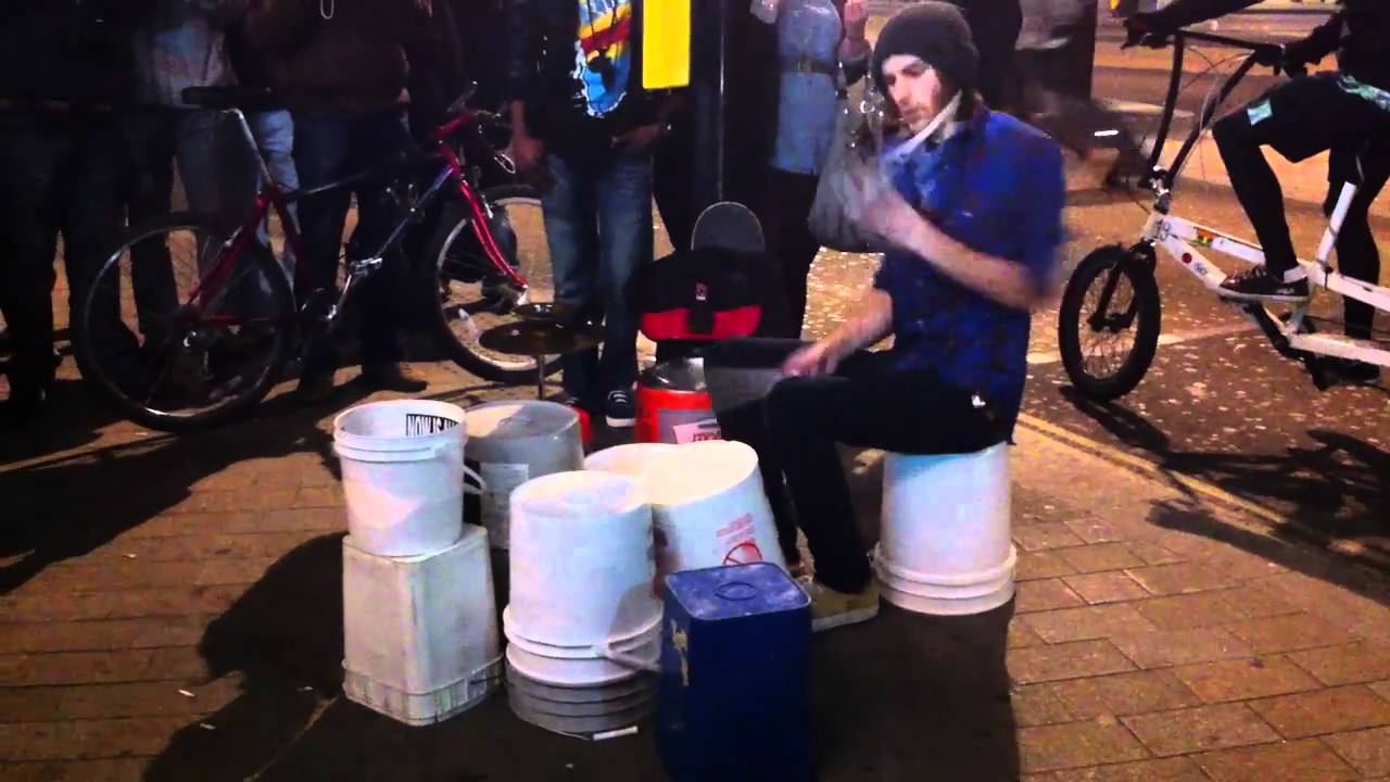 London street bucket drummer Phil Bondy