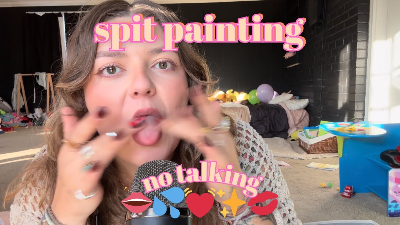 💖Fast & Aggressive Spit Painting ASMR💖 NO TALKING, chaotic, fastes mouth sounds ever