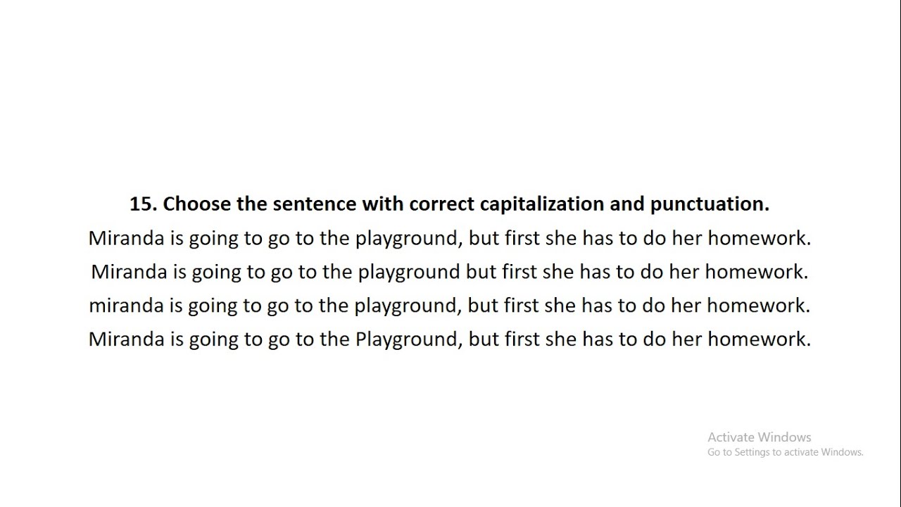 Capitalization and punctuation  اسئلة وتمارين على علامات الترقيم طبقا للنظام الحديث 3 ثانوى